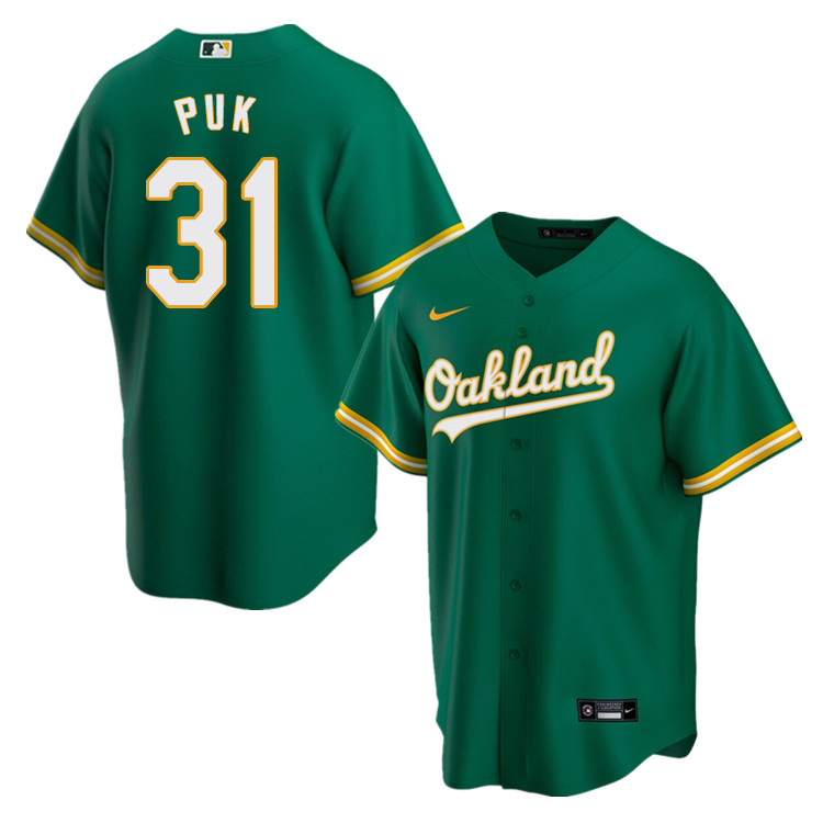 Nike Men #31 A.J. Puk Oakland Athletics Baseball Jerseys Sale-Green